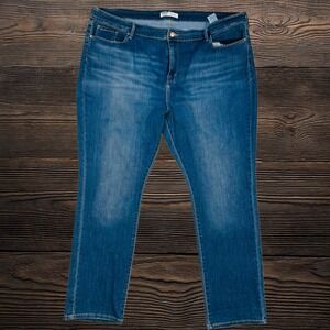 Signature Levi Strauss Gold Label Mid-Rise Straight Jeans Blue Plus 26M 38W 32L